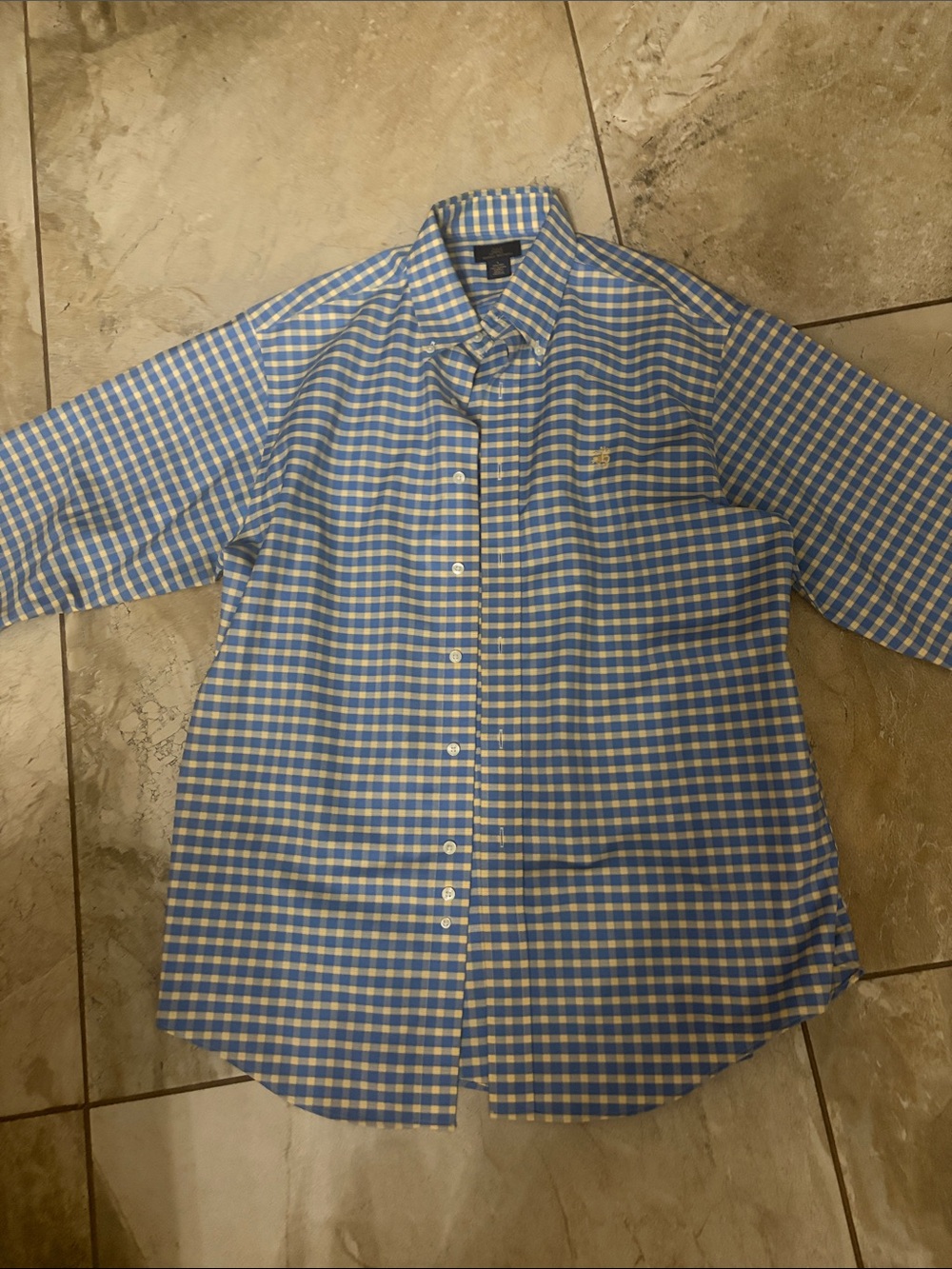 Brooks Brothers Light Blue and White Gingham Button-Down Shirt